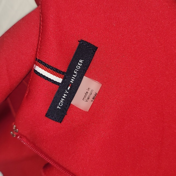 Plus Size Luxury Tommy Hilfiger Career Cocktail Party Red Dress Size 18 W - Picture 12 of 15